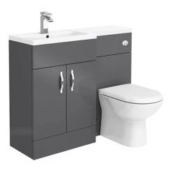 Apollo2 1100mm Gloss Grey Combination Furniture Pack (Excludes Pan + Cistern) 10 Apollo2 1100mm Gloss Grey Combination Furniture Pack (Excludes Pan + Cistern) -Cloakroom Suites Shop AP1100G d3 460