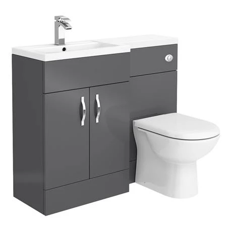 Apollo2 1100mm Gloss Grey Combination Furniture Pack (Excludes Pan + Cistern) 5 Apollo2 1100mm Gloss Grey Combination Furniture Pack (Excludes Pan + Cistern) - Image 3