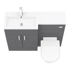 Apollo2 1100mm Gloss Grey Combination Furniture Pack (Excludes Pan + Cistern) 11 Apollo2 1100mm Gloss Grey Combination Furniture Pack (Excludes Pan + Cistern) -Cloakroom Suites Shop AP1100G D3 460