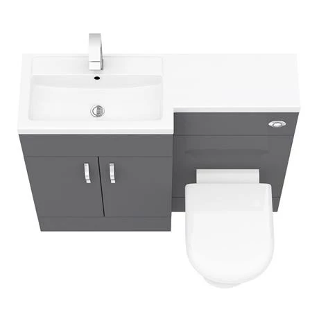 Apollo2 1100mm Gloss Grey Combination Furniture Pack (Excludes Pan + Cistern) 6 Apollo2 1100mm Gloss Grey Combination Furniture Pack (Excludes Pan + Cistern) - Image 4