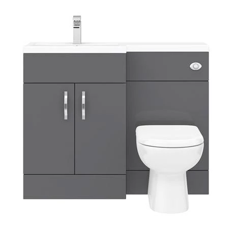 Apollo2 1100mm Gloss Grey Combination Furniture Pack (Excludes Pan + Cistern) 7 Apollo2 1100mm Gloss Grey Combination Furniture Pack (Excludes Pan + Cistern) - Image 5