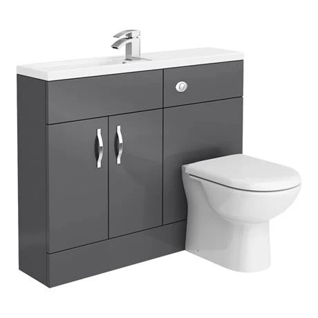 Apollo2 1100mm Gloss Grey Slimline Combination Furniture Pack (Excludes Pan + Cistern) 5 Apollo2 1100mm Gloss Grey Slimline Combination Furniture Pack (Excludes Pan + Cistern) - Image 3