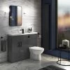 Apollo2 1100 Gloss Grey Slimline Combination Furniture Pack (excl. Pan + Cistern) w. Matt Black Handles 2 Apollo2 1100 Gloss Grey Slimline Combination Furniture Pack (excl. Pan + Cistern) w. Matt Black Handles -Cloakroom Suites Shop APS1100GMB p
