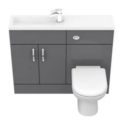 Apollo2 1100mm Gloss Grey Slimline Combination Furniture Pack (Excludes Pan + Cistern) 11 Apollo2 1100mm Gloss Grey Slimline Combination Furniture Pack (Excludes Pan + Cistern) -Cloakroom Suites Shop APS1100G D3 460