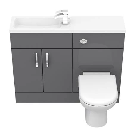 Apollo2 1100mm Gloss Grey Slimline Combination Furniture Pack (Excludes Pan + Cistern) 6 Apollo2 1100mm Gloss Grey Slimline Combination Furniture Pack (Excludes Pan + Cistern) - Image 4