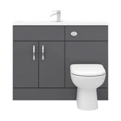 Apollo2 1100mm Gloss Grey Slimline Combination Furniture Pack (Excludes Pan + Cistern) 12 Apollo2 1100mm Gloss Grey Slimline Combination Furniture Pack (Excludes Pan + Cistern) -Cloakroom Suites Shop APS1100G D4 460