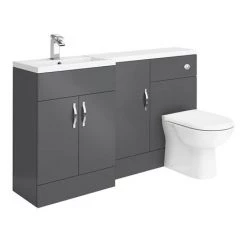 Apollo2 1500mm Gloss Grey Combination Furniture Pack (Excludes Pan + Cistern) 10 Apollo2 1500mm Gloss Grey Combination Furniture Pack (Excludes Pan + Cistern) -Cloakroom Suites Shop APS1500G d3 460