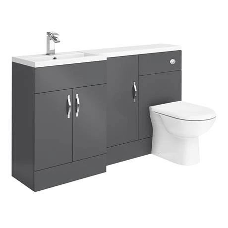 Apollo2 1500mm Gloss Grey Combination Furniture Pack (Excludes Pan + Cistern) 5 Apollo2 1500mm Gloss Grey Combination Furniture Pack (Excludes Pan + Cistern) - Image 3