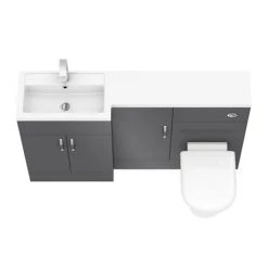 Apollo2 1500mm Gloss Grey Combination Furniture Pack (Excludes Pan + Cistern) 11 Apollo2 1500mm Gloss Grey Combination Furniture Pack (Excludes Pan + Cistern) -Cloakroom Suites Shop APS1500G D3 460