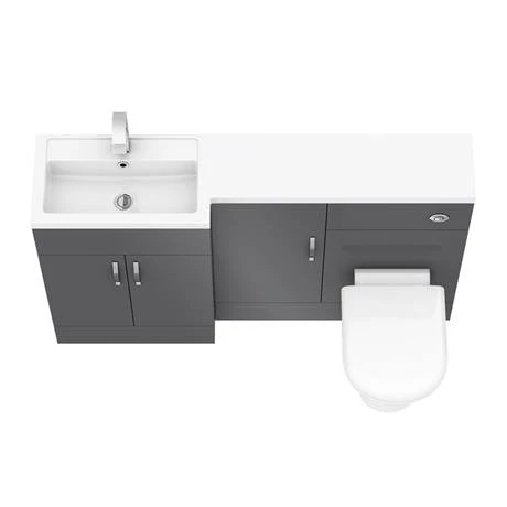 Apollo2 1500mm Gloss Grey Combination Furniture Pack (Excludes Pan + Cistern) 6 Apollo2 1500mm Gloss Grey Combination Furniture Pack (Excludes Pan + Cistern) - Image 4