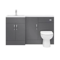 Apollo2 1500mm Gloss Grey Combination Furniture Pack (Excludes Pan + Cistern) 12 Apollo2 1500mm Gloss Grey Combination Furniture Pack (Excludes Pan + Cistern) -Cloakroom Suites Shop APS1500G D4 460