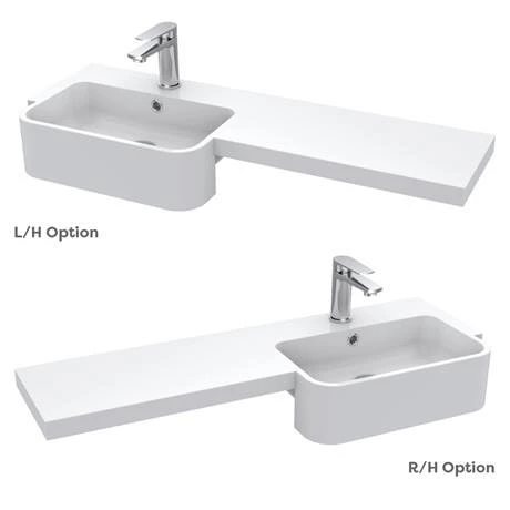 Arezzo 1000 Matt Blue Semi-Recessed Round Combination Vanity Unit (Matt Black Flush & Handles) 7 Arezzo 1000 Matt Blue Semi-Recessed Round Combination Vanity Unit (Matt Black Flush & Handles) - Image 5