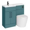Arezzo 1000 Matt Green Combination Furniture Pack (Matt Black Flush & Handles) 2 Arezzo 1000 Matt Green Combination Furniture Pack (Matt Black Flush & Handles) -Cloakroom Suites Shop AZ10LGNMB n prod