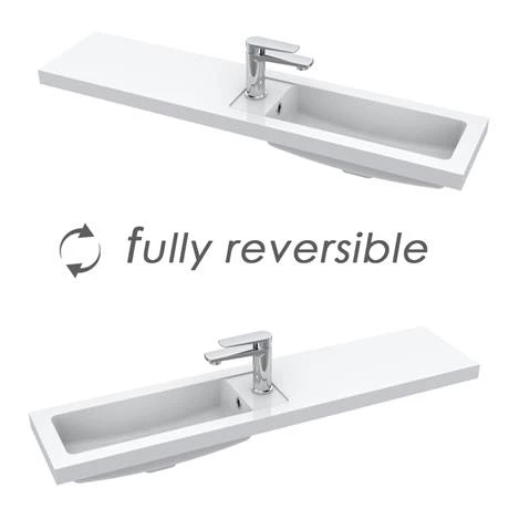 Arezzo 1100 Matt Blue Slimline Combination Vanity Unit (Chrome Flush & Handles) 7 Arezzo 1100 Matt Blue Slimline Combination Vanity Unit (Chrome Flush & Handles) - Image 5