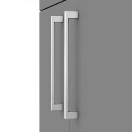 Arezzo 1100 Matt Grey Semi-Recessed Square Combination Vanity Unit (Chrome Flush & Handles) 4 Arezzo 1100 Matt Grey Semi-Recessed Square Combination Vanity Unit (Chrome Flush & Handles) - Image 2