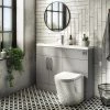 Arezzo 1100 Matt Grey Slimline Combination Vanity Unit (Chrome Flush & Handles) -Cloakroom Suites Shop AZ11GCHSL p