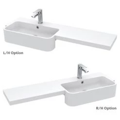 Arezzo 1100 Matt Grey Semi-Recessed Round Combination Vanity Unit (Matt Black Flush & Handles) 12 Arezzo 1100 Matt Grey Semi-Recessed Round Combination Vanity Unit (Matt Black Flush & Handles) -Cloakroom Suites Shop AZ11GMB d6 460