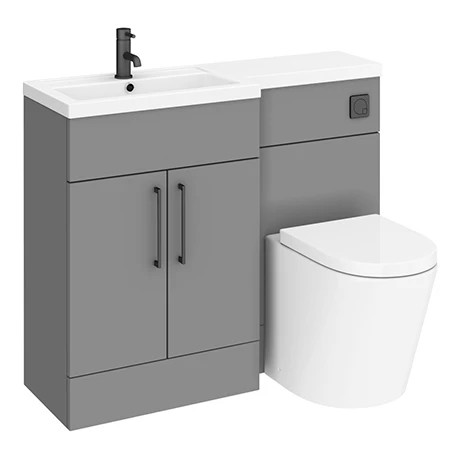 Arezzo 1100 Matt Grey Combination Furniture Pack (Matt Black Flush & Handles) 3 Arezzo 1100 Matt Grey Combination Furniture Pack (Matt Black Flush & Handles)