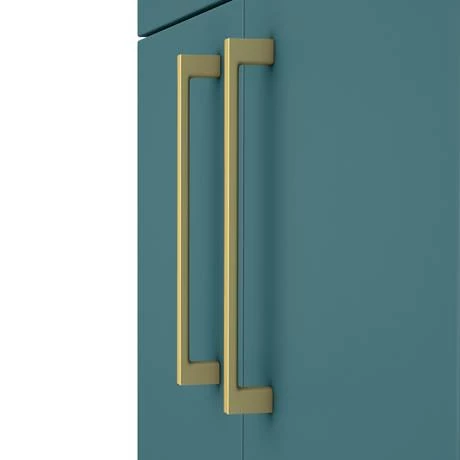 Arezzo 1100 Matt Green Slimline Combination Vanity Unit (Brushed Brass Flush & Handles) 4 Arezzo 1100 Matt Green Slimline Combination Vanity Unit (Brushed Brass Flush & Handles) - Image 2