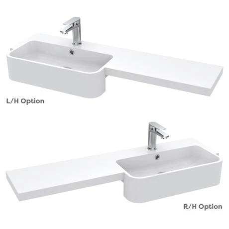 Arezzo 1100 Matt Green Semi-Recessed Round Combination Vanity Unit (Matt Black Flush & Handles) 7 Arezzo 1100 Matt Green Semi-Recessed Round Combination Vanity Unit (Matt Black Flush & Handles) - Image 5