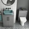 Arezzo 600 Grey Floor Standing Unit with Green Rectangular Counter Top Basin + Toilet Pack 1 Arezzo 600 Grey Floor Standing Unit with Green Rectangular Counter Top Basin + Toilet Pack -Cloakroom Suites Shop AZ6GGNCTP2 n p