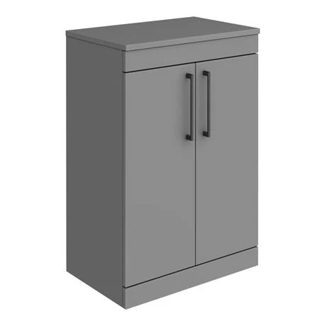 Arezzo 600 Grey Floor Standing Unit with Pink Rectangular Counter Top Basin + Toilet Pack 4 Arezzo 600 Grey Floor Standing Unit with Pink Rectangular Counter Top Basin + Toilet Pack - Image 2