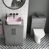 Arezzo 600 Grey Floor Standing Unit with Pink Rectangular Counter Top Basin + Toilet Pack 1 Arezzo 600 Grey Floor Standing Unit with Pink Rectangular Counter Top Basin + Toilet Pack -Cloakroom Suites Shop AZ6GPKCTP2 p