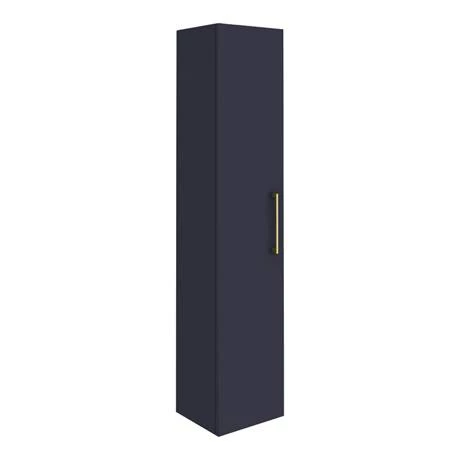 Arezzo Blue Floor Standing Vanity Unit, Tall Cabinet + Toilet Pack with Brass Handles 7 Arezzo Blue Floor Standing Vanity Unit, Tall Cabinet + Toilet Pack with Brass Handles - Image 5