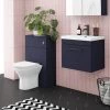 Arezzo Blue Wall Hung Sink Vanity Unit + Toilet Package with Matt Black Handle 2 Arezzo Blue Wall Hung Sink Vanity Unit + Toilet Package with Matt Black Handle -Cloakroom Suites Shop AZBBKWHP1 np