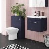 Arezzo Blue Wall Hung Sink Vanity Unit + Toilet Package with Chrome Handle 1 Arezzo Blue Wall Hung Sink Vanity Unit + Toilet Package with Chrome Handle -Cloakroom Suites Shop AZBCHWHP1 P