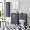 Arezzo Blue Floor Standing Vanity Unit, Tall Cabinet + Toilet Pack with Rose Gold Handles 2 Arezzo Blue Floor Standing Vanity Unit, Tall Cabinet + Toilet Pack with Rose Gold Handles -Cloakroom Suites Shop AZBRGFSP1 p