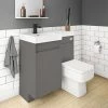 Arezzo 900mm Gloss Grey Combination Bathroom Suite Unit (inc. Cistern + Square Toilet) 1 Arezzo 900mm Gloss Grey Combination Bathroom Suite Unit (inc. Cistern + Square Toilet) -Cloakroom Suites Shop AZCBS9GRY np