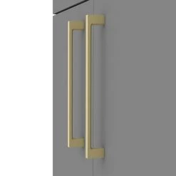 Arezzo Grey Floor Standing Vanity Unit, Tall Cabinet + Toilet Pack with Brass Handles 11 Arezzo Grey Floor Standing Vanity Unit, Tall Cabinet + Toilet Pack with Brass Handles -Cloakroom Suites Shop AZGBRFSP1 d3 460