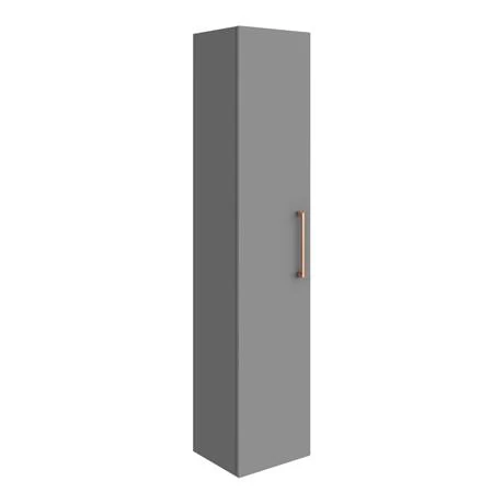 Arezzo Grey Floor Standing Vanity Unit, Tall Cabinet + Toilet Pack with Rose Gold Handles 7 Arezzo Grey Floor Standing Vanity Unit, Tall Cabinet + Toilet Pack with Rose Gold Handles - Image 5