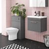 Arezzo Grey Wall Hung Sink Vanity Unit + Toilet Package with Rose Gold Handle 2 Arezzo Grey Wall Hung Sink Vanity Unit + Toilet Package with Rose Gold Handle -Cloakroom Suites Shop AZGRGWHP1 np