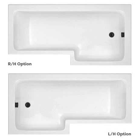 Arezzo L-Shaped Shower Bath Suite - 1700mm with Blue Vanity Unit + Square Toilet 4 Arezzo L-Shaped Shower Bath Suite - 1700mm with Blue Vanity Unit + Square Toilet - Image 2