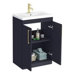 Arezzo L-Shaped Shower Bath Suite - 1700mm with Blue Vanity Unit + Square Toilet 11 Arezzo L-Shaped Shower Bath Suite - 1700mm with Blue Vanity Unit + Square Toilet -Cloakroom Suites Shop AZLBSBB d3 460