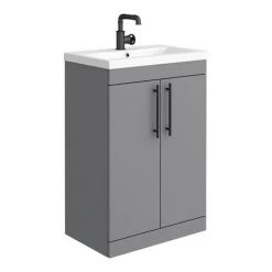 Arezzo Matt Black 900mm Quadrant Shower Suite with Matt Grey Vanity Unit + Modern Round Toilet 11 Arezzo Matt Black 900mm Quadrant Shower Suite with Matt Grey Vanity Unit + Modern Round Toilet -Cloakroom Suites Shop AZMB9ES d6 460