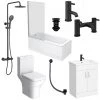 Arezzo Matt Black Complete Modern Bathroom Package 2 Arezzo Matt Black Complete Modern Bathroom Package -Cloakroom Suites Shop AZMBCBPSB n p
