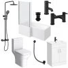Arezzo Matt Black Complete Modern Bathroom Package (incl. L-Shaped Bath) 2 Arezzo Matt Black Complete Modern Bathroom Package (incl. L-Shaped Bath) -Cloakroom Suites Shop AZMBCBP p