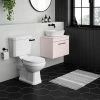 Arezzo Wall Hung Countertop Basin Unit with Toilet - Pink with Industrial Style Black Handle 1 Arezzo Wall Hung Countertop Basin Unit with Toilet - Pink with Industrial Style Black Handle -Cloakroom Suites Shop AZPK6CTBS p