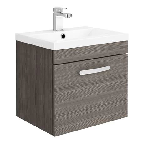 Brooklyn Bathroom Suite - Grey Avola with Chrome Handle - 500mm Wall Hung Vanity & Toilet 4 Brooklyn Bathroom Suite - Grey Avola with Chrome Handle - 500mm Wall Hung Vanity & Toilet - Image 2
