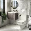 Brooklyn Bathroom Suite - Grey Avola with Chrome Handle - 500mm Wall Hung Vanity & Toilet 2 Brooklyn Bathroom Suite - Grey Avola with Chrome Handle - 500mm Wall Hung Vanity & Toilet -Cloakroom Suites Shop B5WHGACC p