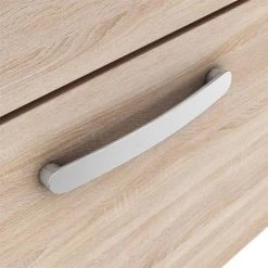 Brooklyn Bathroom Suite - Natural Oak with Chrome Handle - 500mm Wall Hung Vanity & Toilet -Cloakroom Suites Shop B5WHOAKCC d3 460