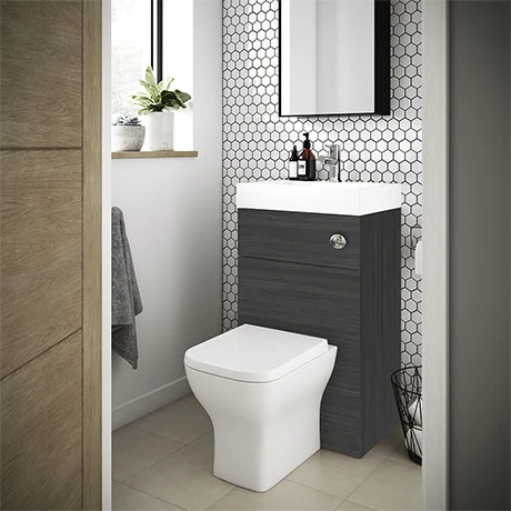 Brooklyn 500mm Hacienda Black 2-In-1 Combined Wash Basin & Toilet 3 Brooklyn 500mm Hacienda Black 2-In-1 Combined Wash Basin & Toilet