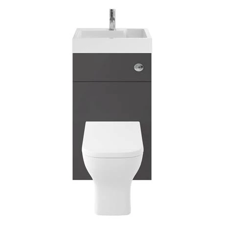 Brooklyn 500mm Gloss Grey 2-In-1 Combined Wash Basin & Toilet 6 Brooklyn 500mm Gloss Grey 2-In-1 Combined Wash Basin & Toilet - Image 4