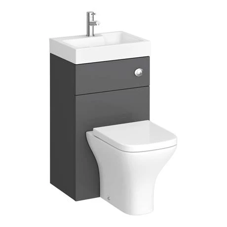 Brooklyn 500mm Gloss Grey 2-In-1 Combined Wash Basin & Toilet 7 Brooklyn 500mm Gloss Grey 2-In-1 Combined Wash Basin & Toilet - Image 5