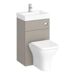 Brooklyn 500mm Stone Grey 2-In-1 Combined Wash Basin & Toilet 11 Brooklyn 500mm Stone Grey 2-In-1 Combined Wash Basin & Toilet -Cloakroom Suites Shop BCOMSTO detail2 460