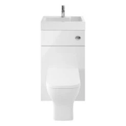 Brooklyn 500mm White Gloss 2-In-1 Combined Wash Basin & Toilet 10 Brooklyn 500mm White Gloss 2-In-1 Combined Wash Basin & Toilet -Cloakroom Suites Shop BCOMWHT detail1 460