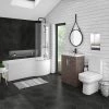 Brooklyn Grey Avola Bathroom Suite + B-Shaped Bath 1 Brooklyn Grey Avola Bathroom Suite + B-Shaped Bath -Cloakroom Suites Shop BGABS n p